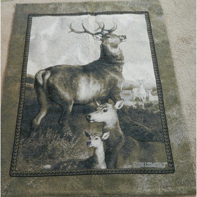 Stag Deer Buck Doe Fawn Biltmore Castle Estate LARGE Tapestry Wall Hanging $299   382542786896